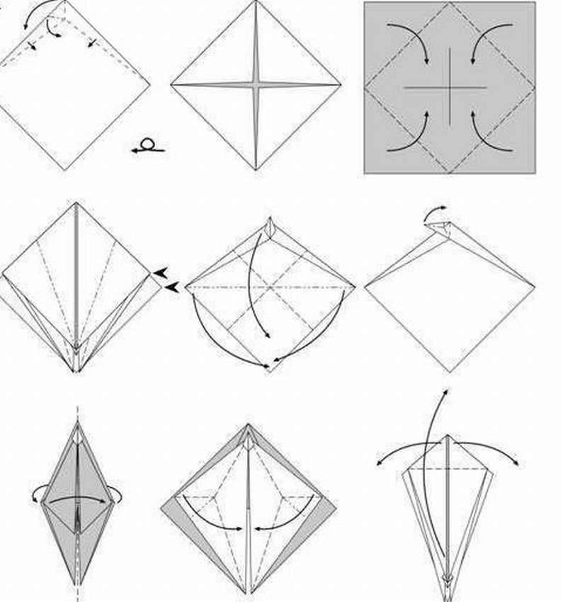 Оригами из бумаги схема когтей
