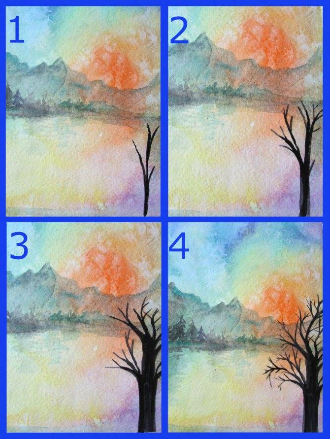 Рисунки красками для начинающих: различные техники (+38 фото)