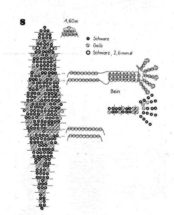 Схема ящерицы из бисера для начинающих рукодельниц