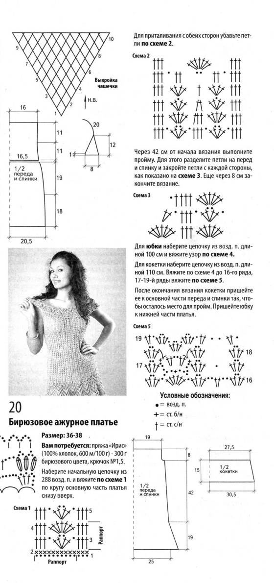 Вязаные платья для женщин крючком: со схемами и описанием