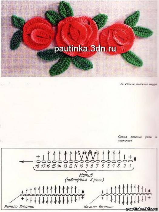 Роза крючком: схема по видеоуроку и фото, как связать красивые цветы своими руками