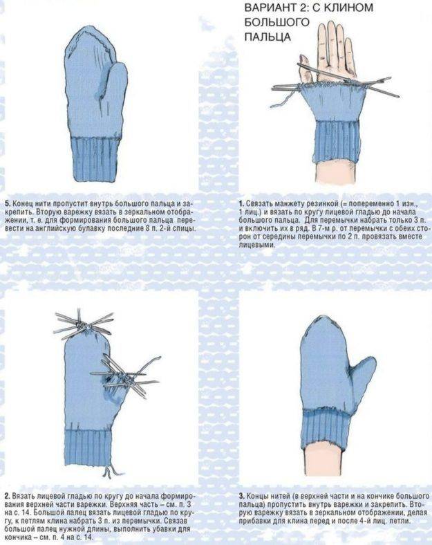 Варежки спицами: схемы и описание вязания