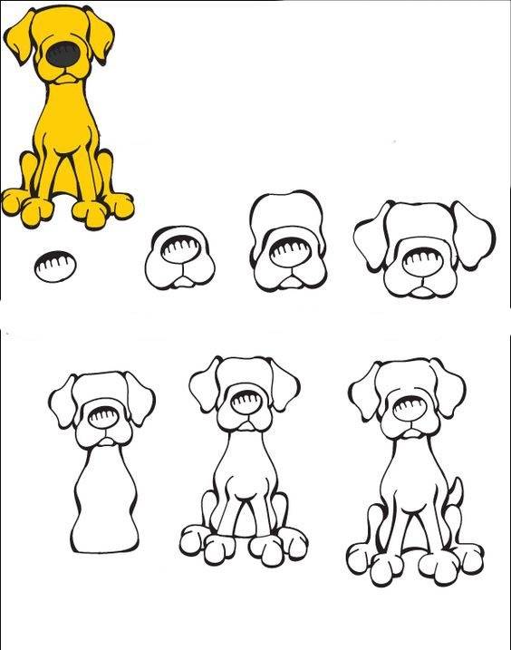 Как нарисовать морду собаки | карандашом, поэтапно, ребенку