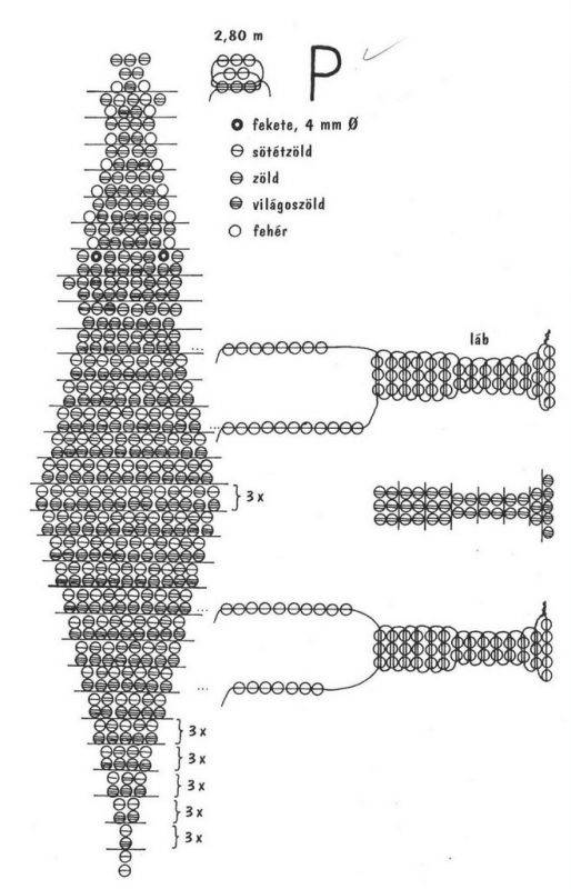 Крокодил из бисера в технике параллельного плетения