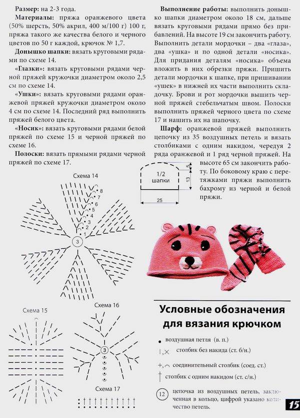 Как связать красную шапочку крючком схема и описание