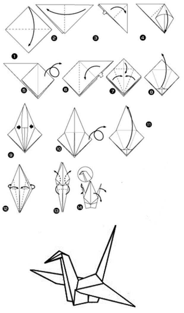 Как из бумаги сделать птицу-оригами по схемам - лабуда - медиаплатформа миртесен