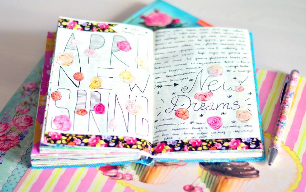 Идеи для оформления личного дневника для девочки, принадлежности, которые потребуются для его ведения