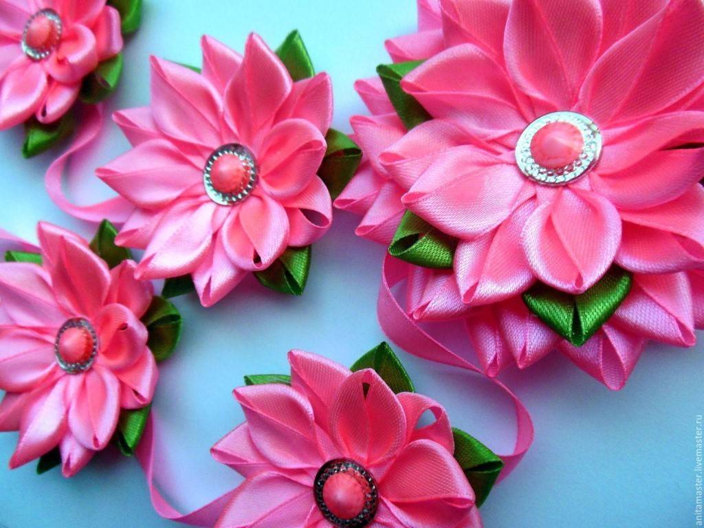 Цветы Канзаши: пошаговый мастер-класс изготовления весенних подснежников и роз с фото и видео