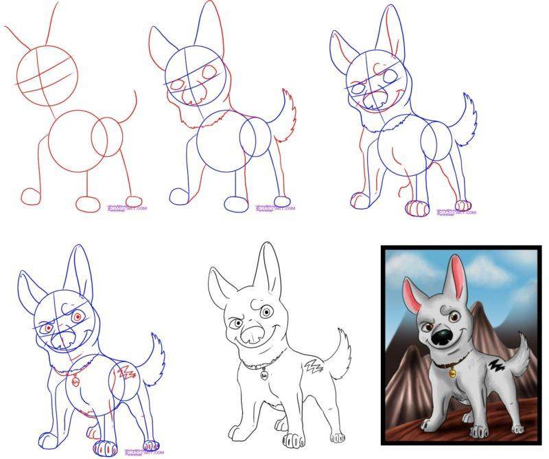 Как нарисовать собаку карандашами поэтапно для детей — легкая инструкция и простые схемы рисования для начинающих (20 фото)