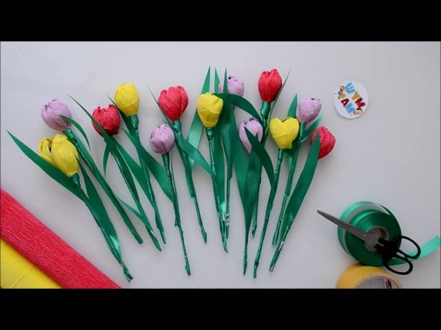 Тюльпаны из бумаги своими руками: пошаговое фото для начинающих, видео мастер-классы