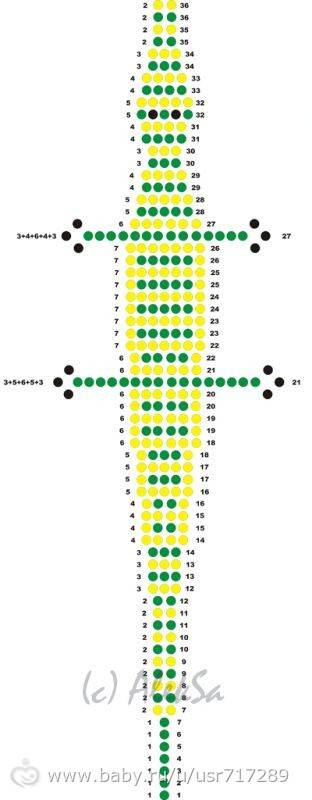 Бисероплетение схема крокодила
