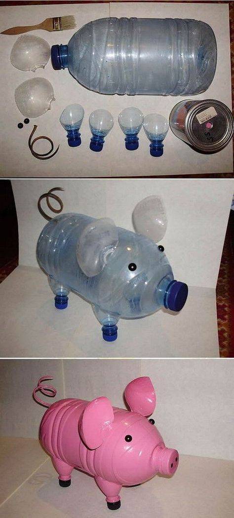 Поросенок из пластиковой бутылки - пошаговая инструкция изготовления своими руками, фото, видео