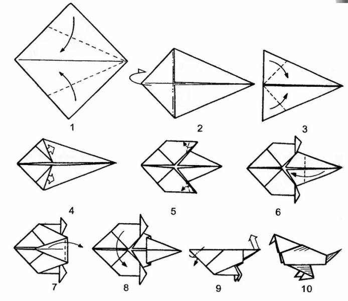 Конспект занятия в технике оригами «голубь»