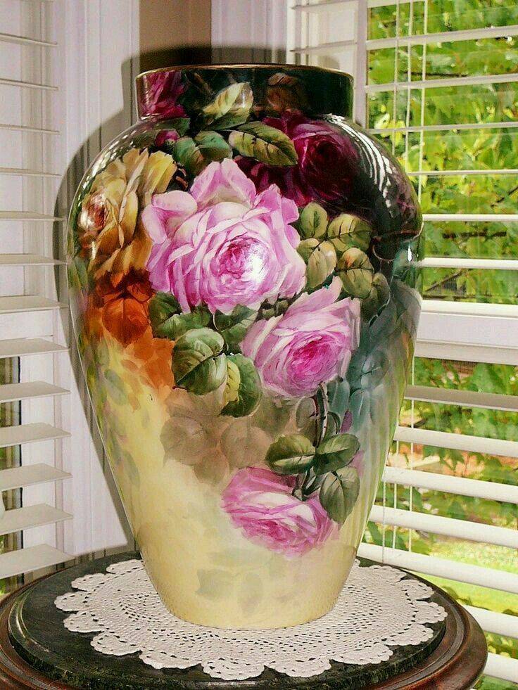 Декупаж вазы: фото оформления разных видов старых ваз