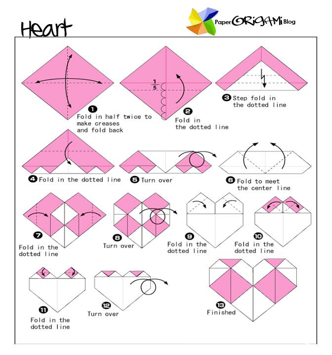 Сердце оригами из бумаги своими руками схемы поэтапно