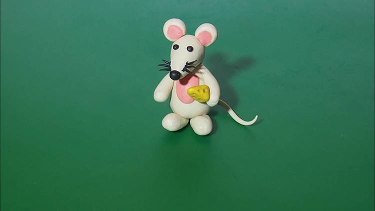 Мышка (крыса) из пластилина для детей: символ 2021 года из пластилина