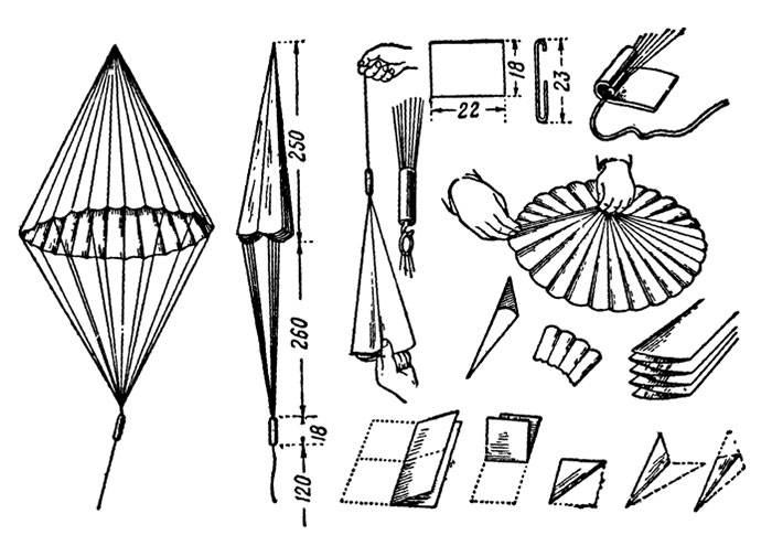 Как сделать парашют из бумаги своими руками легко и быстро со схемами