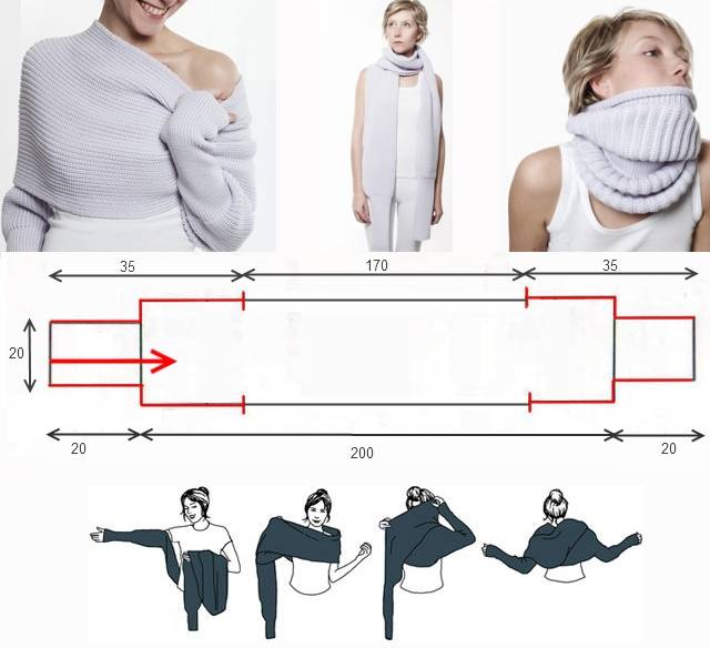 Как носить шарф-трансформер? шарф-трансформер: как вязать? :: syl.ru