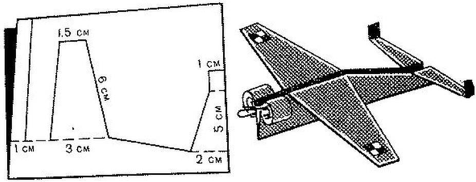 Летающий самолет из картона чертеж