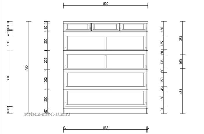 Сделать комод своими руками чертежи