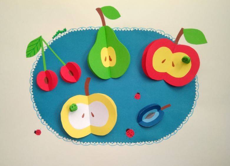 Коллективная аппликация «фрукты и ягоды в вазе» в старшей группе. воспитателям детских садов, школьным учителям и педагогам - маам.ру