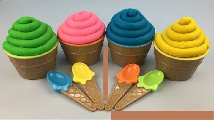 Как сделать мороженое из пластилина или из массы для лепки Плей До для кукольного праздника