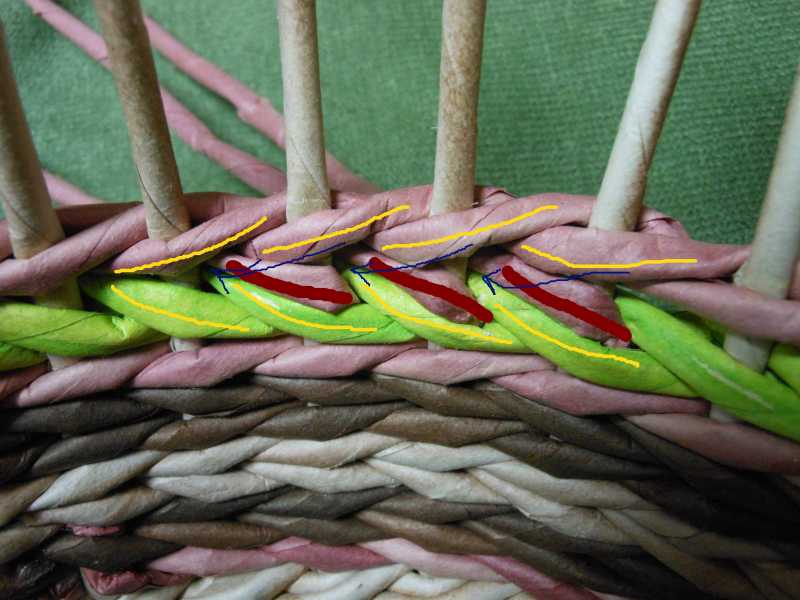 Мк по плетению 3 трубочками и плавным переходом | страна мастеров