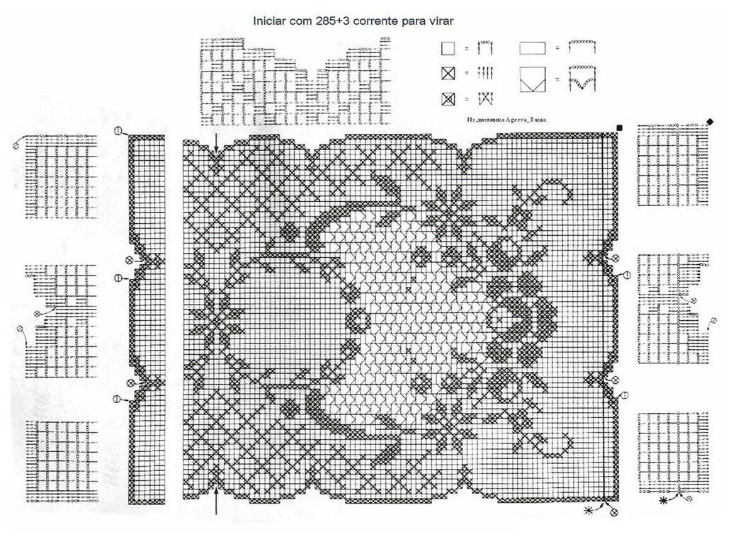 Скатерти крючком схемы филейное вязание крючком