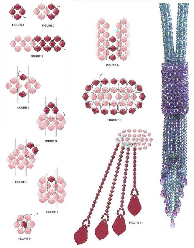 Галстук из бисера схема