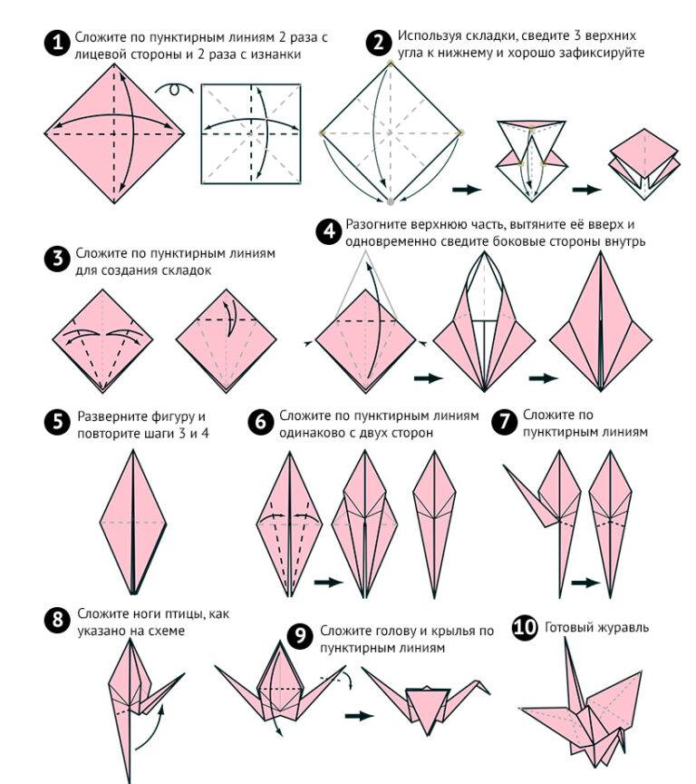 Модульное оригами журавль схема сборки
