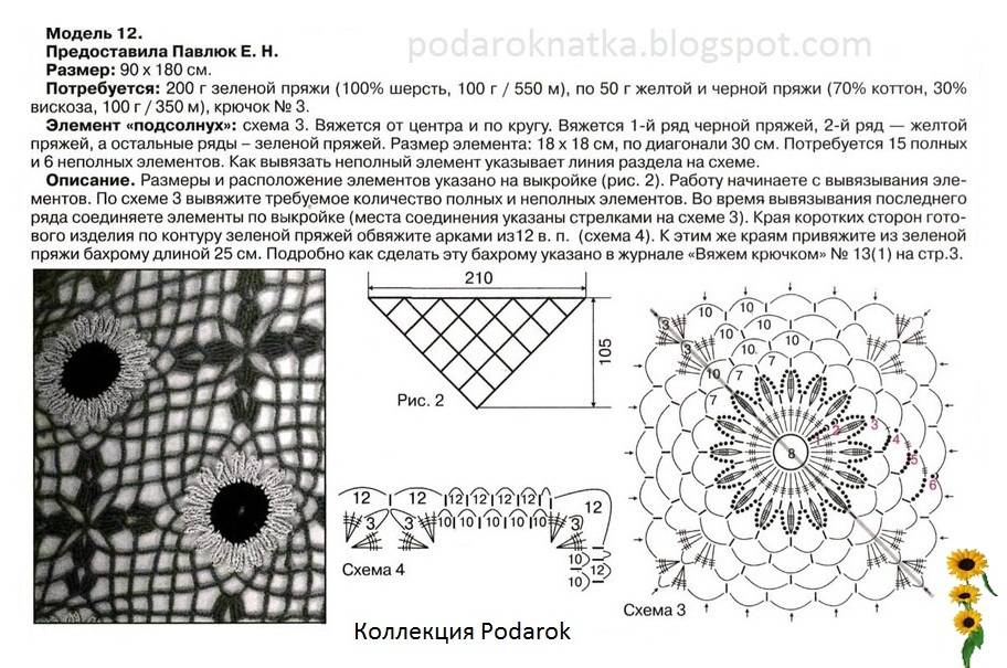 Шали крючком схемы из мотивов крючком схемы