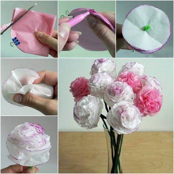Как сделать цветы из салфеток своими руками?