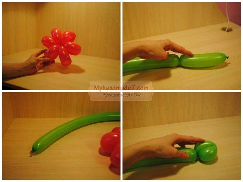 Цветок из шарика - колбаски: инструкция и схема для новичков