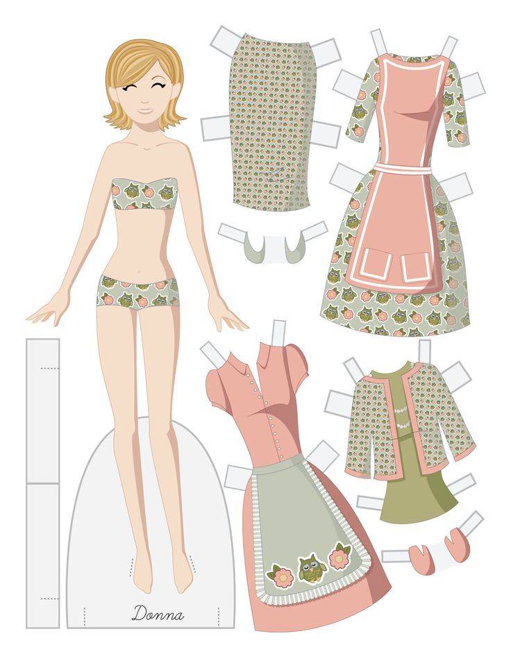 Кукла бумажная с одеждой для вырезания — распечатать шаблоны