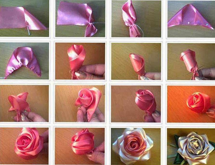 Цветы из лент своими руками: схемы, способы и мастер-класс изготовления (видео + 70 фото)