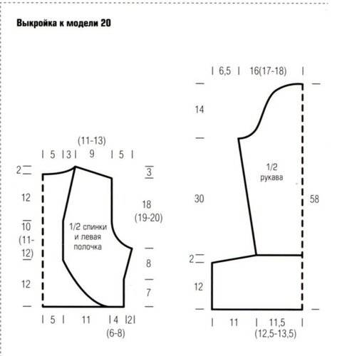 Простая схема болеро выкройка