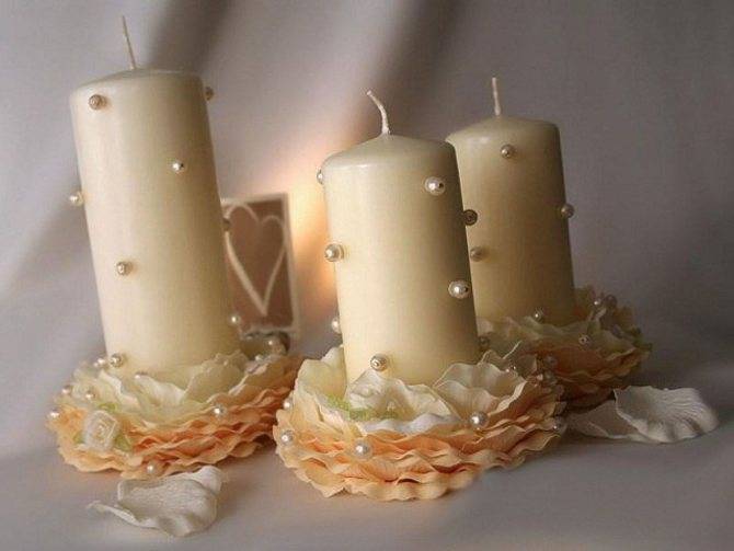 Свадебные свечи: оформление украшение и декор (фото)