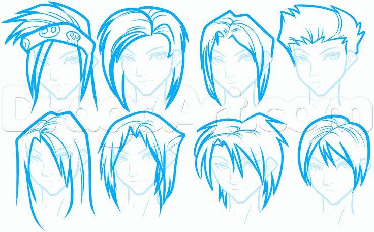 Как рисовать волосы в стиле аниме: мужские и женские прически